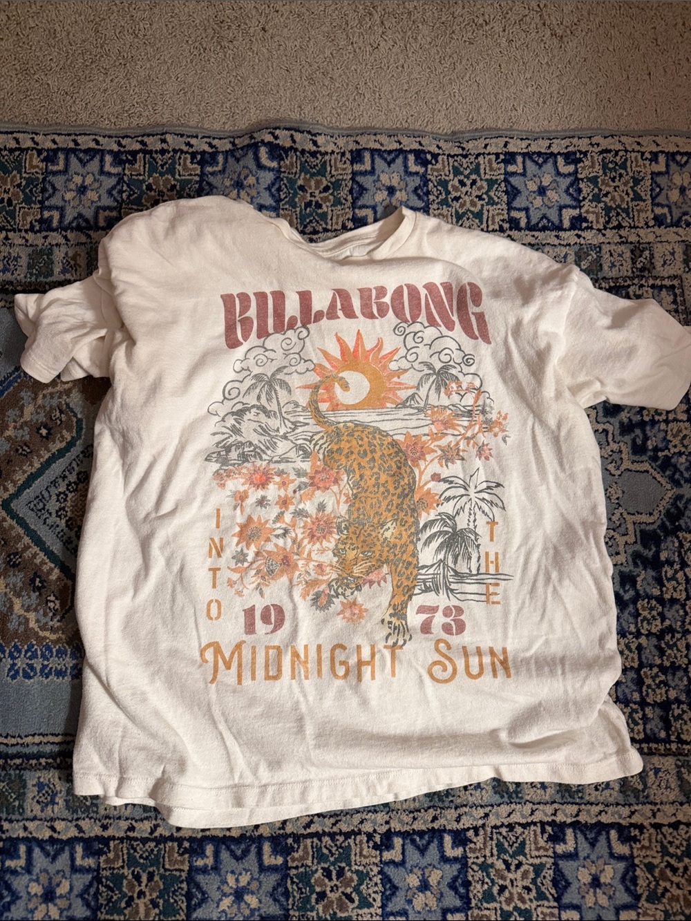 Billabong White Graphic Tee - 'Midnight Sun'